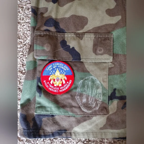 Camo Army Jacket with Boyscouts Of America Merits And Patches - Picture 11 of 16